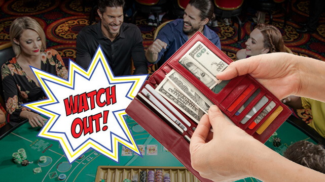 People Playing Casino Baccarat, Hand Pulling Money From Wallet, Watch Out Icon