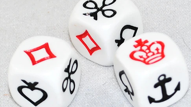 Set of Dice for the Game Crown and Anchor