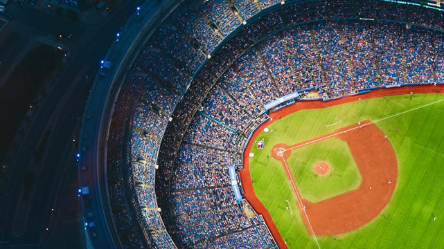 Overhead View of Baseball Stadium
