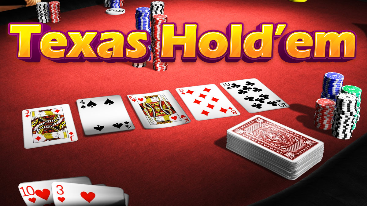 Texas Hold'em Flop With Chips and Cards on the Table