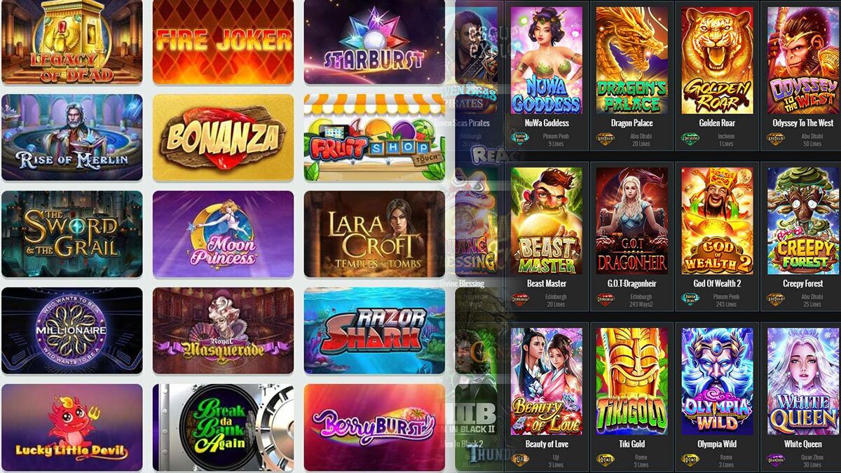 Two Lists of Online Slots Games