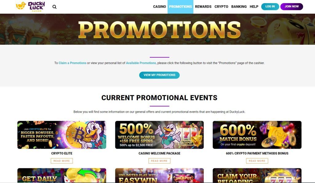 Promotions at DuckyLuck
