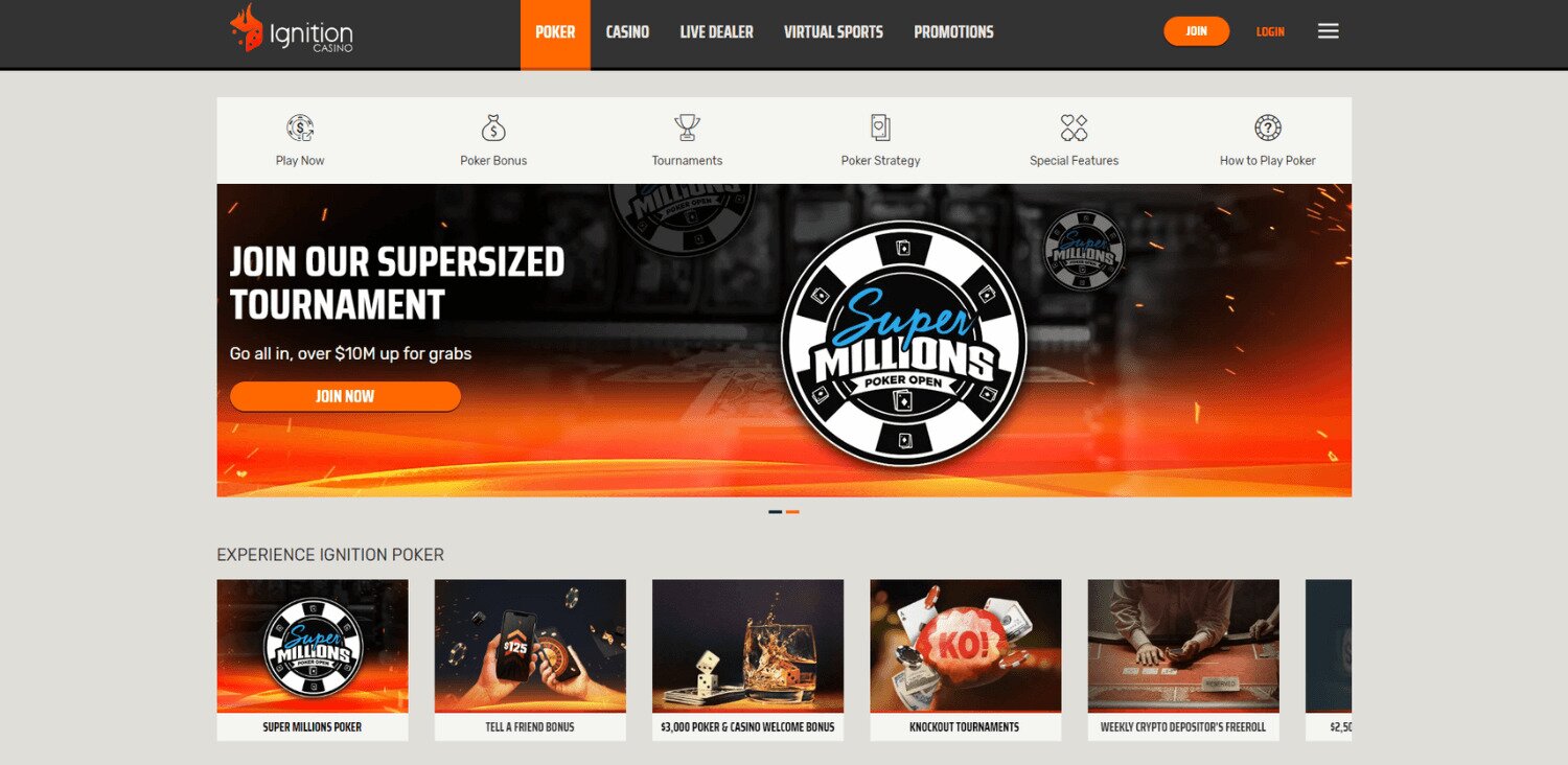 Ignition Casino Poker Home Page